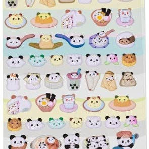 BCmini Panda Food Puffy Stickers Kawaii Gifts