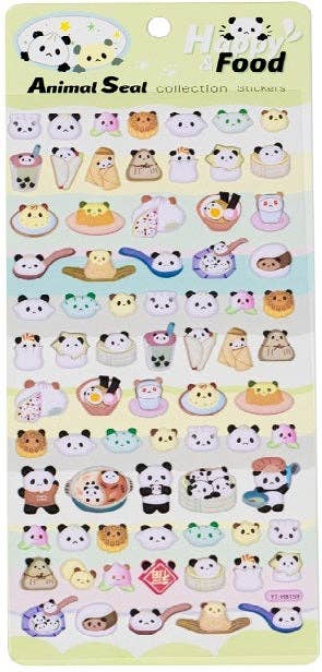 BCmini Panda Food Puffy Stickers Kawaii Gifts