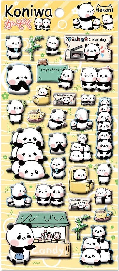 BCmini Panda Puffy Stickers Kawaii Gifts