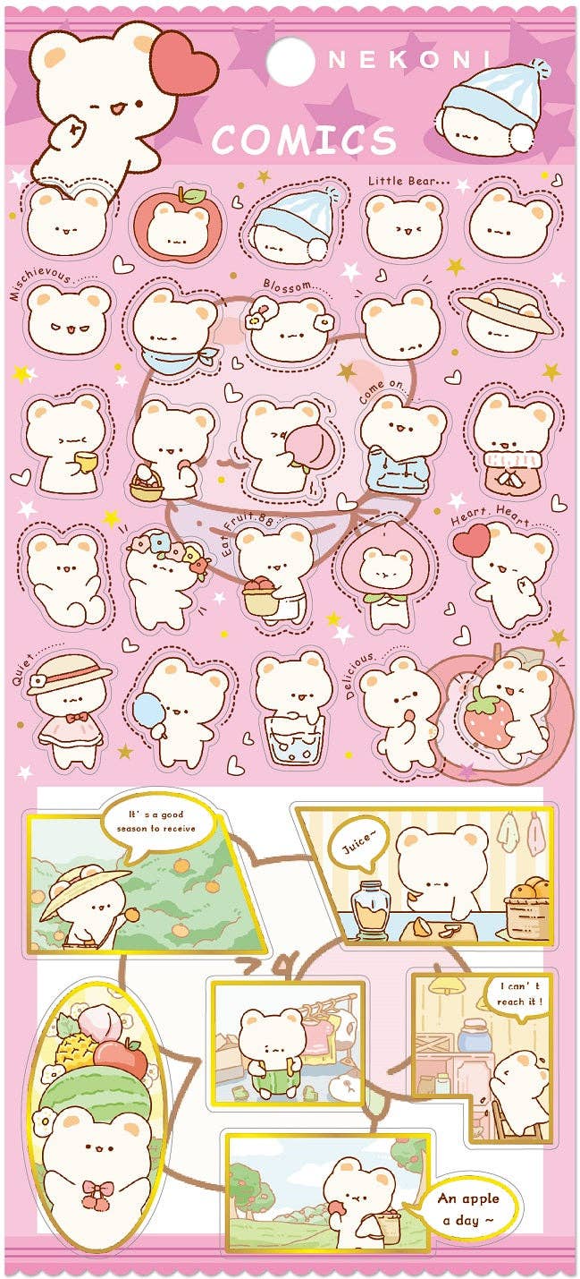 BCmini Bear Comics Nekoni Stickers Kawaii Gifts