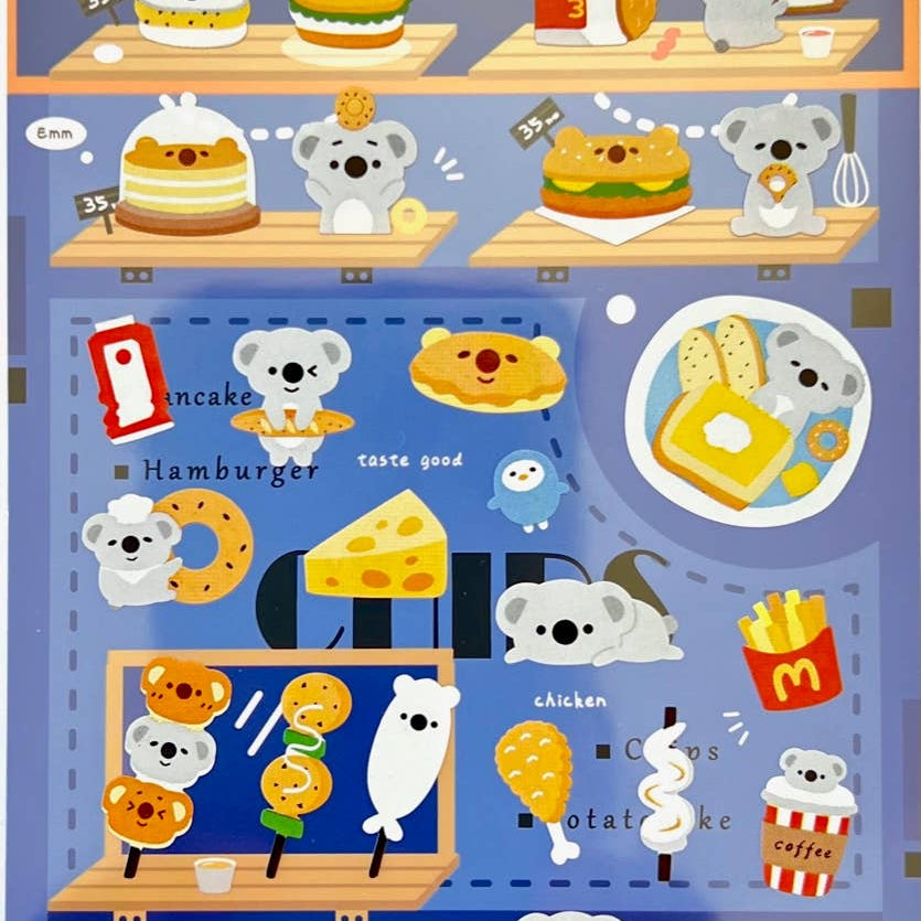 BCmini KOALA FAST FOOD STICKERS Kawaii Gifts