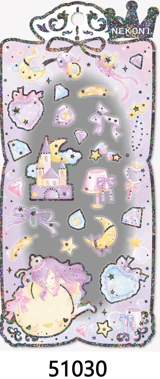 BCmini PURPLE SHINY PRINCESS STICKERS Kawaii Gifts