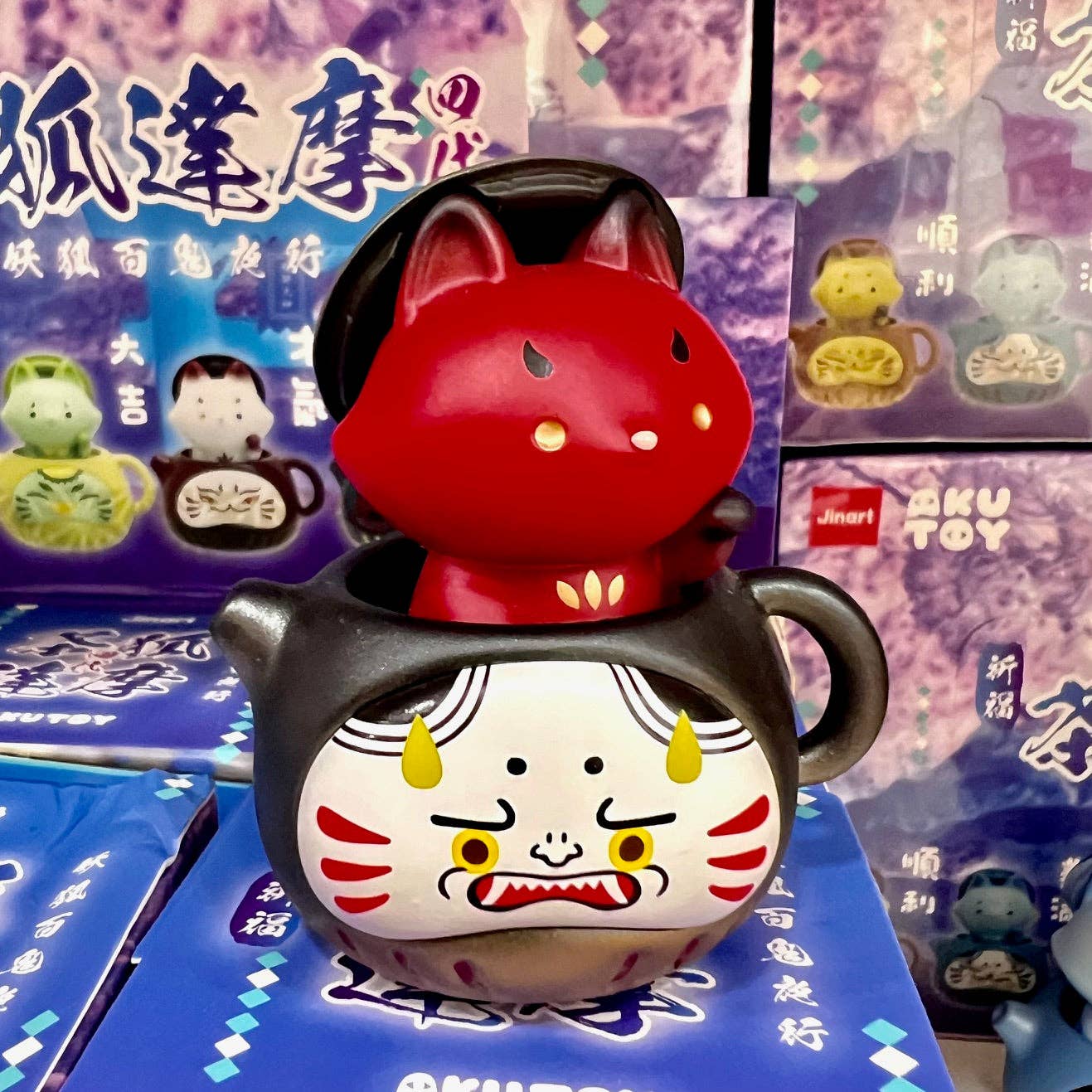 Jinart Tea Pot Fox Daruma Surprise Box – Kawaii Gifts