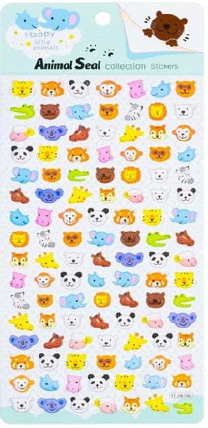 BCmini Zoo Animals Puffy Stickers-10 Kawaii Gifts