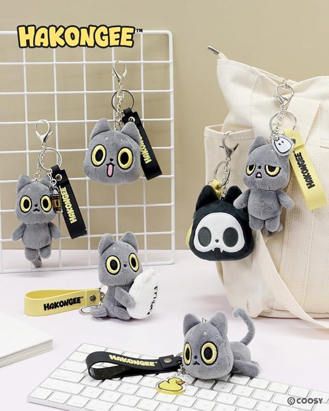 BeeCrazee Hakongee 3" Plushie Keychains with Posable Tails Kawaii Gifts