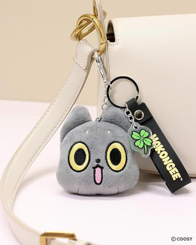 BeeCrazee Hakongee 3" Plushie Keychains with Posable Tails Face Clover Kawaii Gifts 810043606172