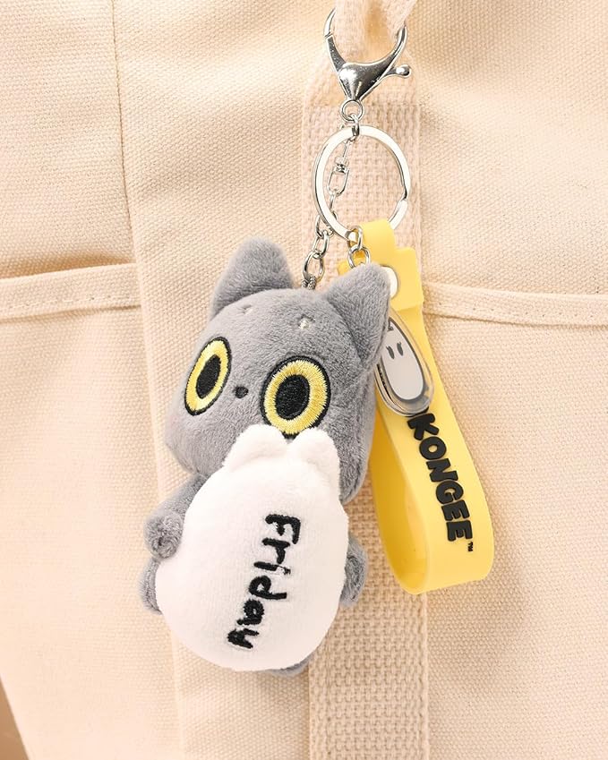 BeeCrazee Hakongee 3" Plushie Keychains with Posable Tails Sitty Friday Kawaii Gifts 810043606165