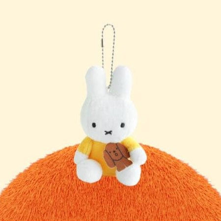 BeeCrazee Miffy 4.5" Plushie Mascot Keychain Animal Series Yellow with Dog Kawaii Gifts 8809644508857