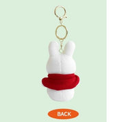 BeeCrazee Miffy 5" Knit Plushie Mascot with Red Capes Keychains Kawaii Gifts