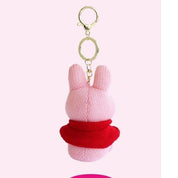 BeeCrazee Miffy 5" Knit Plushie Mascot with Red Capes Keychains Kawaii Gifts