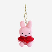 BeeCrazee Miffy 5" Knit Plushie Mascot with Red Capes Keychains Pink Kawaii Gifts 8809644507737