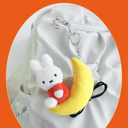 BeeCrazee Miffy Sweet Dreams 5.5" Plushie Mascot Keychains Crescent Moon Kawaii Gifts 8809644509236