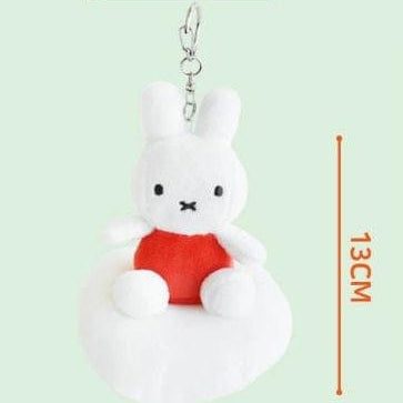 BeeCrazee Miffy Sweet Dreams 5.5" Plushie Mascot Keychains Sitting On Cloud Kawaii Gifts 8809644509229