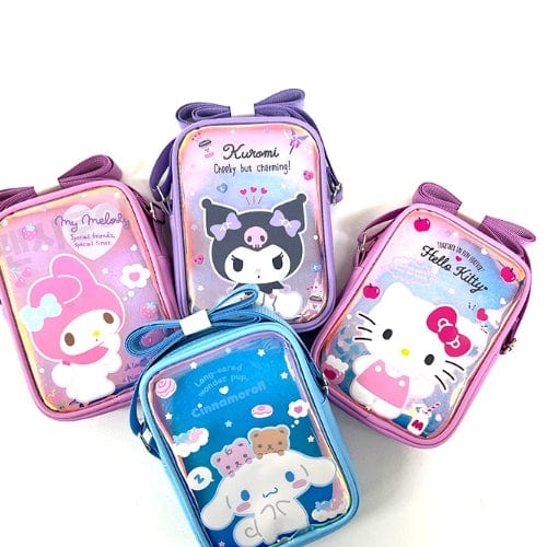 BeeCrazee Sanrio Friends Hologram Crossbody Bag: Cinnamoroll, Hello Kitty, Kuromi, My Melody Kawaii Gifts