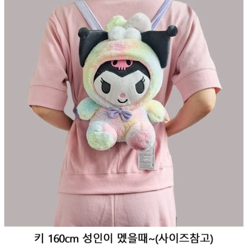 BeeCrazee Sanrio Rainbow Plushy 10" Backpacks: Cinnamoroll, Hello Kitty, My Melody & Kuromi Kawaii Gifts