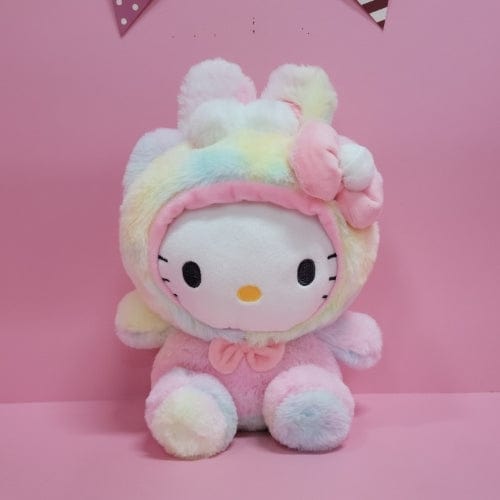BeeCrazee Sanrio Rainbow Plushy 10" Backpacks: Cinnamoroll, Hello Kitty, My Melody & Kuromi Hello Kitty Kawaii Gifts 8809571505547