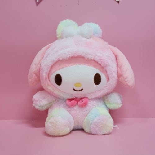 BeeCrazee Sanrio Rainbow Plushy 10" Backpacks: Cinnamoroll, Hello Kitty, My Melody & Kuromi My Melody Kawaii Gifts 8809571505554