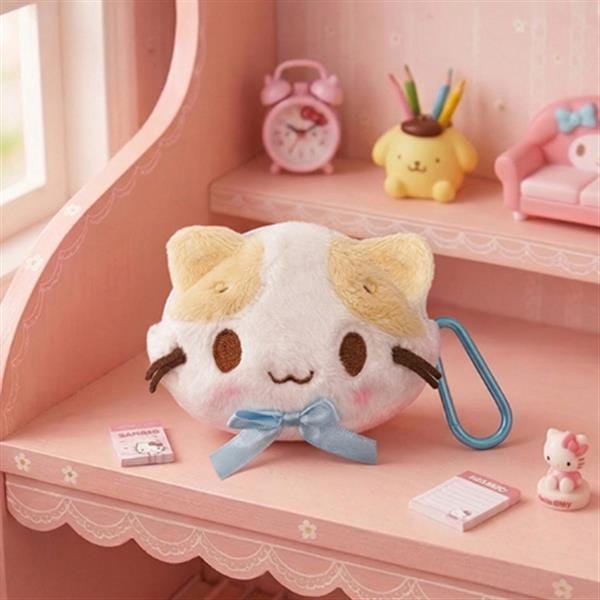 BeeCrazee Sanrio Masyumaro Cat Plushy Coin Purse with Carabiner Kawaii Gifts 8809922259761