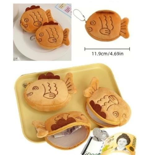 BeeCrazee Taiyaki 4.5" Sweet Fish Cake Coin Pouch Keychain Kawaii Gifts 8809971822459