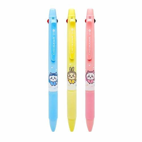 BeeCrazee Chiikawa 2+1 Combo Writers: Mechanical Pencil + 2 Color Pens Kawaii Gifts 8802035130330