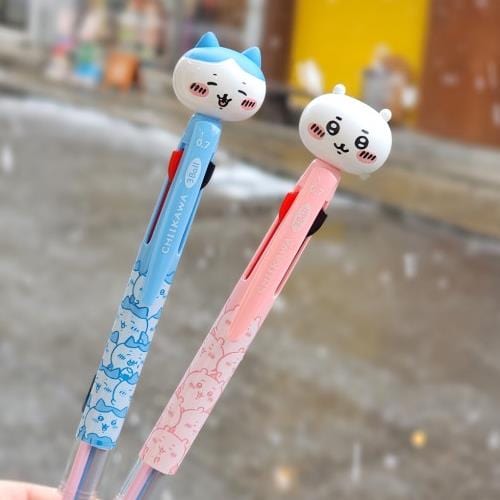 BeeCrazee Chiikawa 3-Color Ballpoint Pens With Mascots Kawaii Gifts 8802035129754