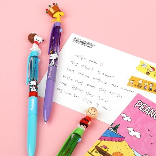 BeeCrazee Snoopy 3-Color Ballpoint Pens With Mascots Kawaii Gifts 8809854910273