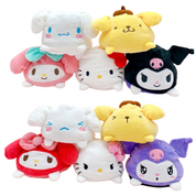 BeeCrazee Sanrio 6.5" Reversible Plush Hello Kitty, My Melody, Kuromi Cinnamoroll, Pompompurin Kawaii Gifts