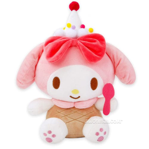 BeeCrazee Sanrio Friends Ice Cream 12" Plush Hello Kitty, My Melody, Kuromi Cinnamoroll, Pompompurin My Melody Kawaii Gifts 8809571505608