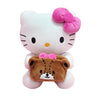 BeeCrazee Sanrio Friends With Basket 10" Plushies: Hello Kitty,  Cinnamoroll, My Melody, Kuromi Hello Kitty Kawaii Gifts 8809571507855