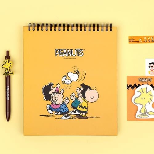 BeeCrazee Peanuts Snoopy Top Bound Grid Notebooks Surprise Pick Kawaii Gifts 8809544690843