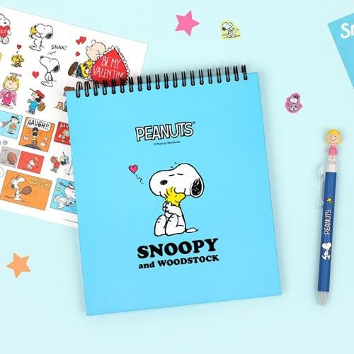 BeeCrazee Peanuts Snoopy Top Bound Grid Notebooks Surprise Pick Kawaii Gifts 8809544690843