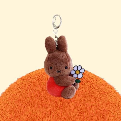 BeeCrazee Miffy 3" Plushie Mascot Keychain Series Brown Holding Flower Kawaii Gifts 8809644507256