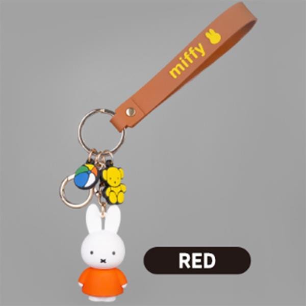 BeeCrazee Miffy Mascot Figure Keychains with Strap Red Kawaii Gifts 8809822972401