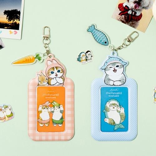 BeeCrazee Mofusand ID & K-Pop Photo Card Holders with Keychains Kawaii Gifts