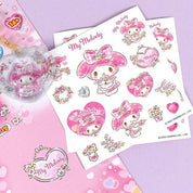 BeeCrazee Sanrio Friends Stickers & Water Star Keychain Sets: CInnamoroll, Kuromi, My Melody Kawaii Gifts