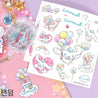 BeeCrazee Sanrio Friends Stickers & Water Star Keychain Sets: CInnamoroll, Kuromi, My Melody Kawaii Gifts