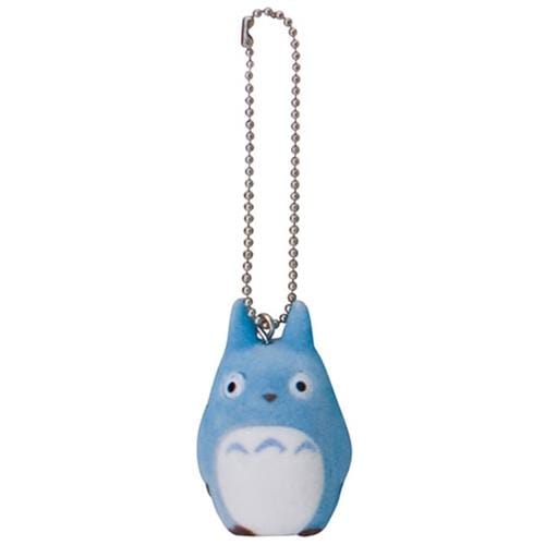 BeeCrazee Totoro and Catbus Flocked 2" Mascot Keychains Medium Blue Totoro Kawaii Gifts 4905610404834