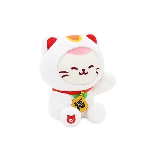 BeeCrazee Lucky Cat Maneki Neko Anirollz 6" Plushies White Kittiroll Kawaii Gifts 810043606554