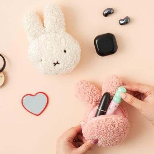 BeeCrazee Miffy Face Fuzzy Pouches Kawaii Gifts