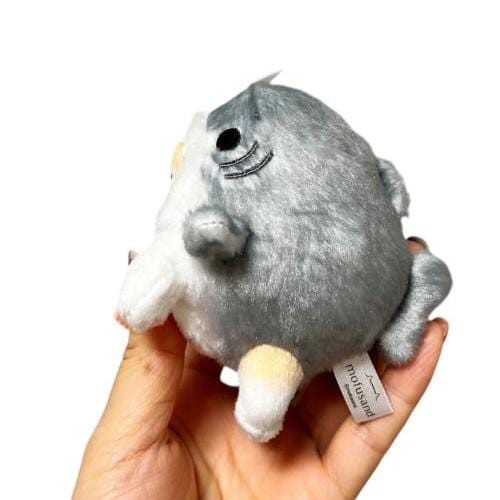 BeeCrazee Mofusand Red & Cream Cat as Saw Tooth Shark Holding Prey Plushies Kawaii Gifts