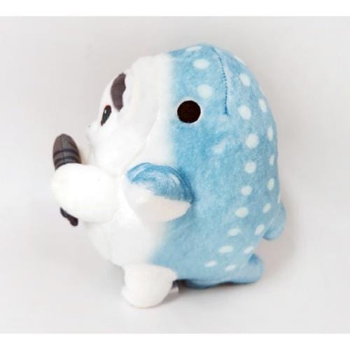 BeeCrazee Mofusand White & Gray Cat as Whale Shark Holding a Fish Plushies Kawaii Gifts