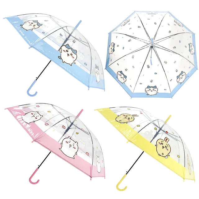 BeeCrazee Chiikawa 24" Clear Stick Umbrellas: Chiikawa, Hachiware, Usagi Kawaii Gifts