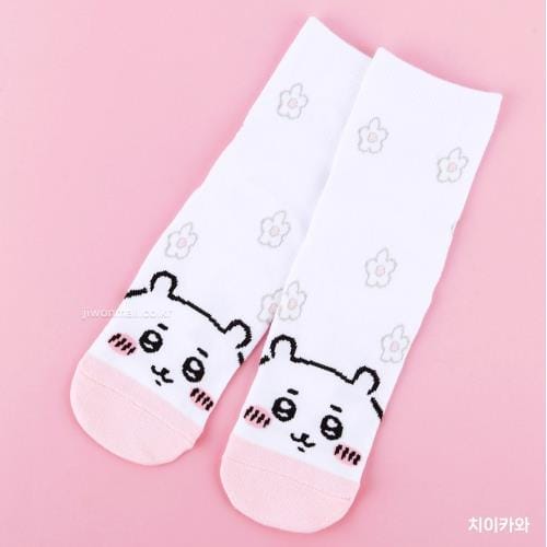 BeeCrazee Chiikawa Flower Socks Pink Kawaii Gifts 8806306063631