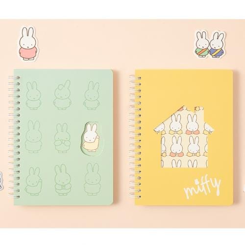 BeeCrazee Miffy B6 Lined Spiral Notebooks with Cut-out Covers Kawaii Gifts