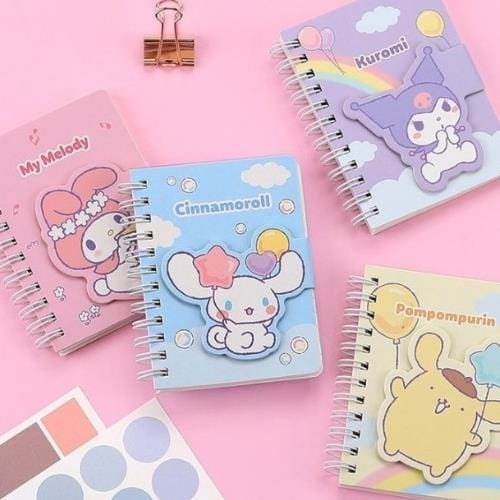 BeeCrazee Sanrio Friends Pocket Notebook with Magnetic Lock Kawaii Gifts