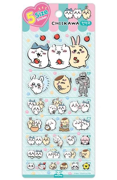 BeeCrazee Chiikawa 5-Size Stickers Character Mix Kawaii Gifts 8809854311537