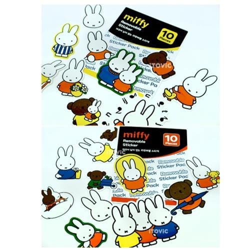 BeeCrazee Miffy Removable 10-Piece Large Sticker Pack Surprise Kawaii Gifts 8809654912231