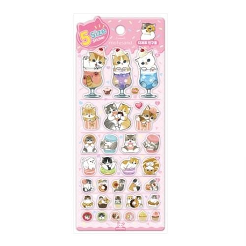 BeeCrazee Mofusand 5-Size Stickers: Fruits, Dessert, Shark, Animal, K-Food Dessert Kawaii Gifts 8809854315139
