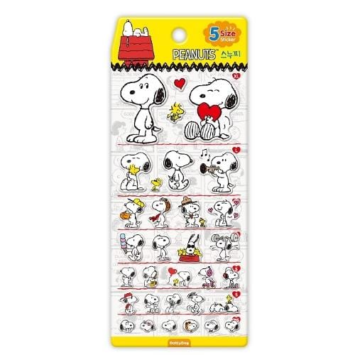 BeeCrazee Peanuts Snoopy 5-Size Stickers Yellow Kawaii Gifts 8809854312619