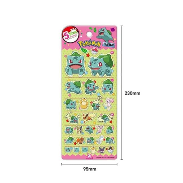 BeeCrazee Pokemon 5-Size Stickers Kawaii Gifts 8809854314323